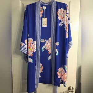 Women's A New Day Floral Kimono Cardigan Robe Cover Up Shirt Top
